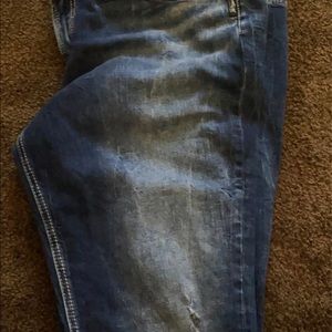 Women’s silver straight leg jeans